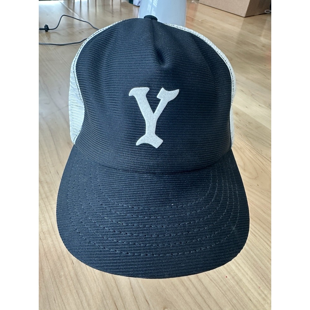 Funkap Letter Y Snapback Mesh Back Trucker Hat Black White Made In USA Mens